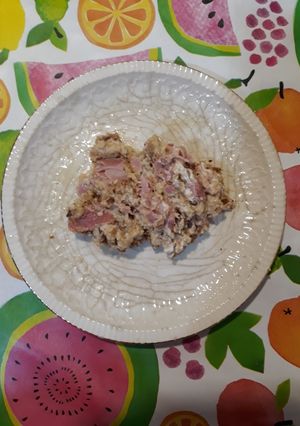 Foto principal de Revuelto de crep con queso crema y jamón de york