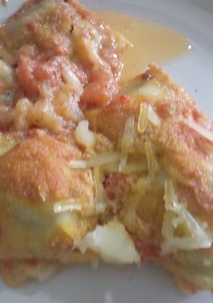 Una foto de Raviolones veganos de seitán al horno