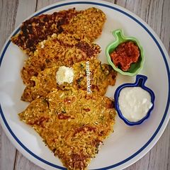 Cabbage Onion Skillet Cakes A picture of Cabbage Onion Skillet Cakes.