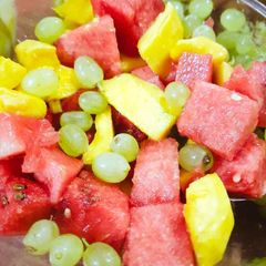 A picture of Three colour fruit salad.