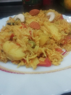 A picture of Vegetables Biryani.