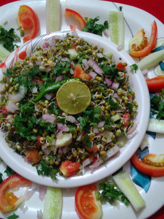 A picture of Sprouted moong dal salad.