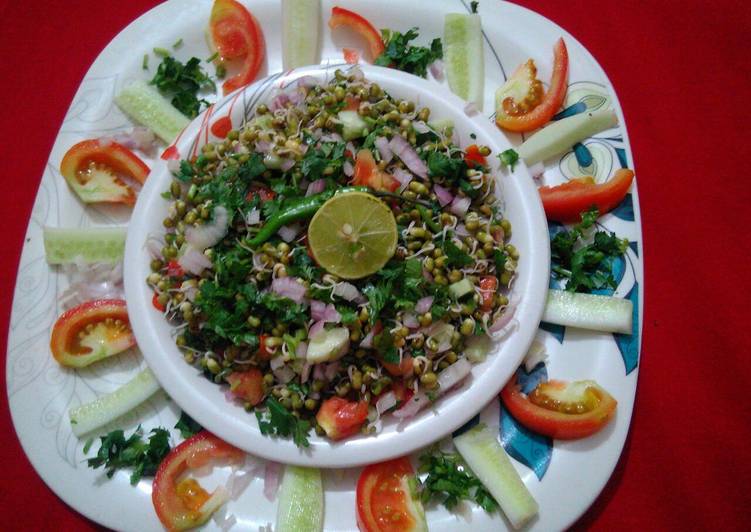 Sprouted moong dal salad