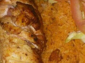 Una foto de Pechuga rellena batata dulce