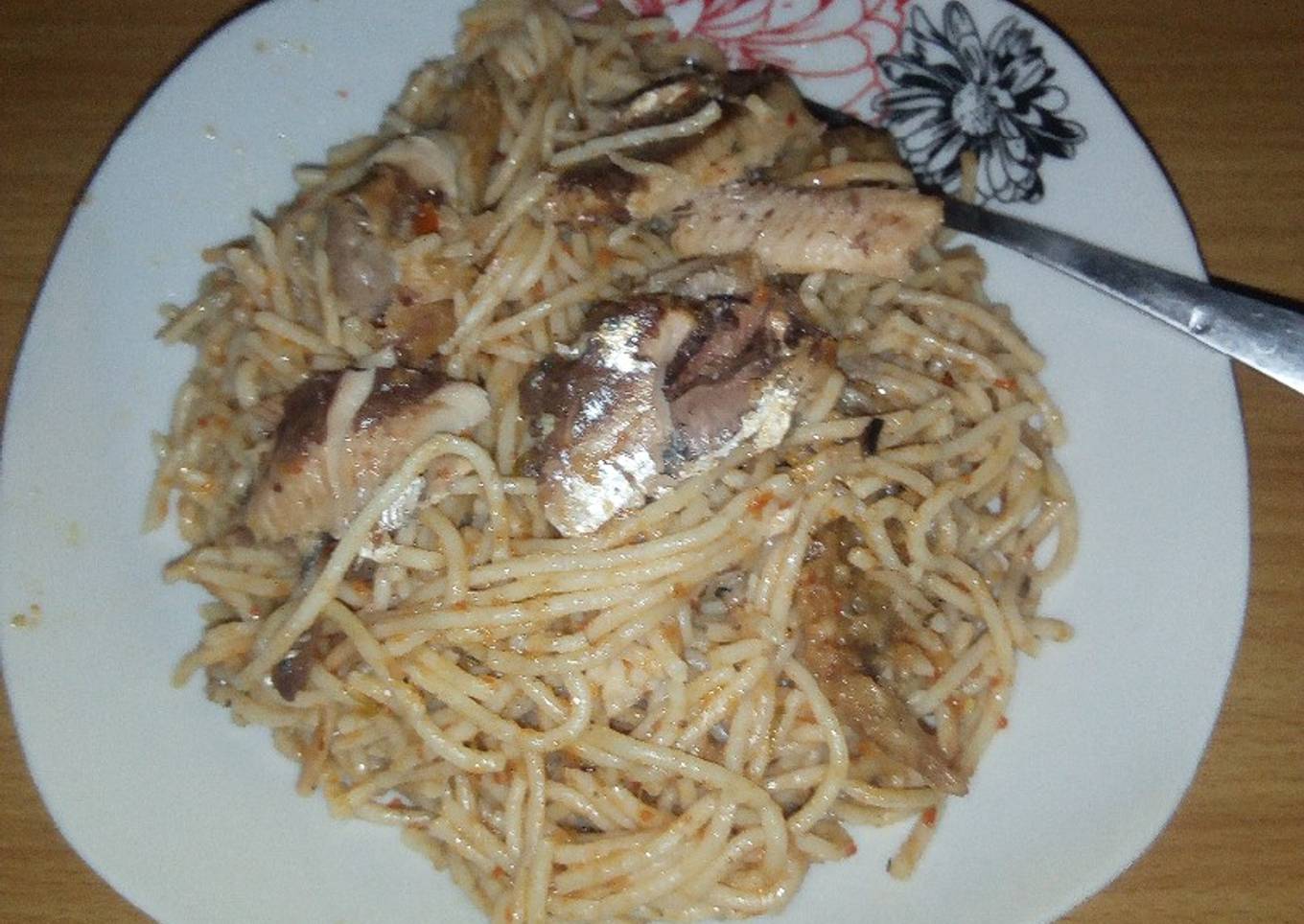 Spaghetti and sardine