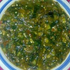 A picture of Ogbono and okro soup.