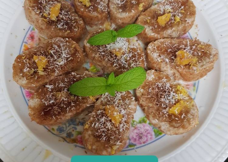 Torrijas con leche de coco y pan integral