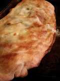 Brad's Margherita style calzone with chicken, artichoke, & ranch