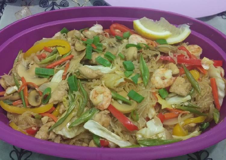 Langkah Mudah untuk Menyiapkan Pancit/Stir fry Vermicelli/soun goreng ala2 Pinoy, Lezat Sekali