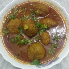 A picture of Mutton mince kofta curry.