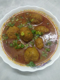 A picture of Mutton mince kofta curry.