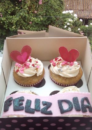 Una foto de Cupcakes de banano con crema de mantequilla