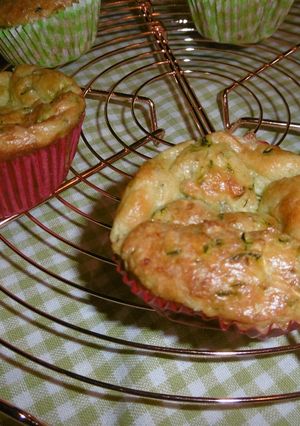A picture of Courgette and Feta filling Muffins.