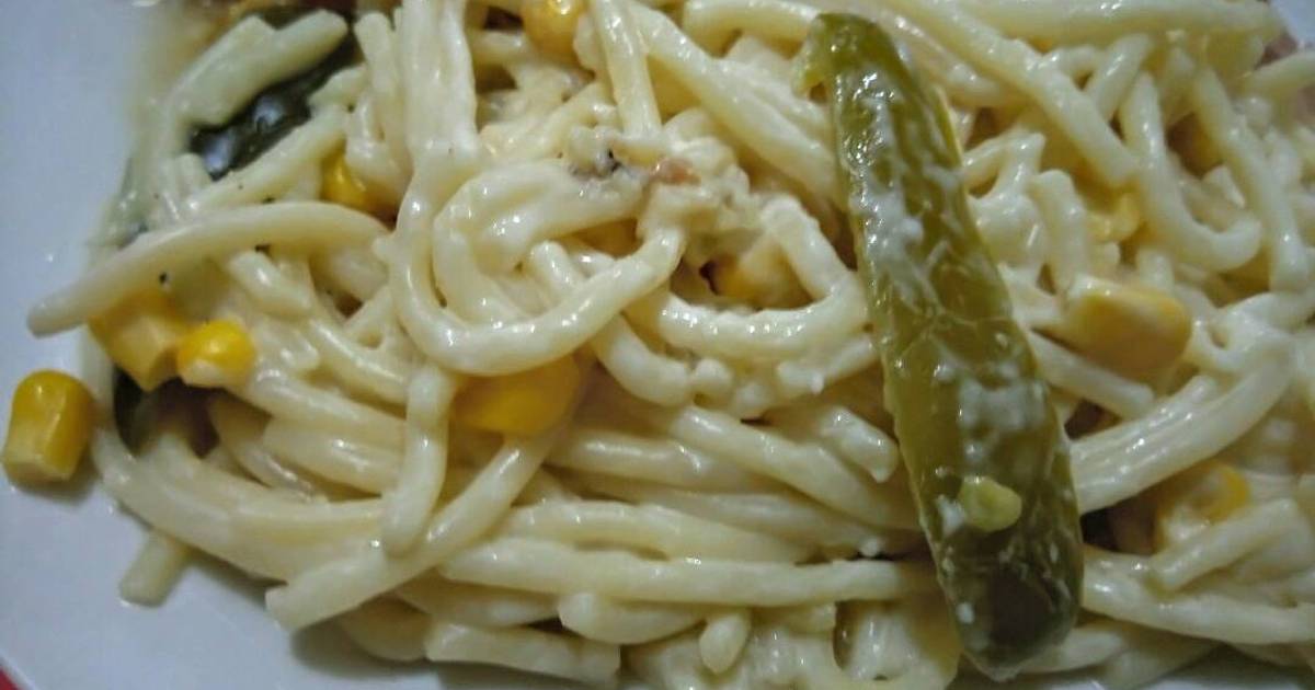 Spaghetti Blanco con Rajas Receta de Lizzy- Cookpad