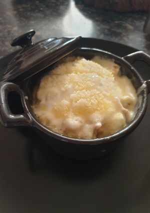 Une photo de Gratin de crozet champignon/lardon/poulet