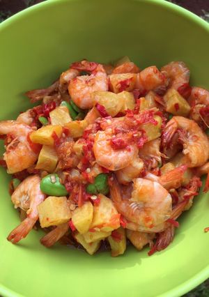 Foto resep Sambel goreng udang kentang pete