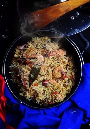 কাশ্মীরী চিংড়ি পোলাও (kashmiri prawn pulao recipe in bengali) রেসিপির প্রধান ছবি