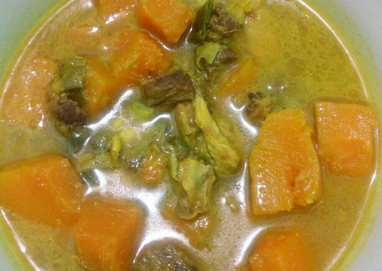 Resep Gulai Labu Kuning+Ayam+Daging Sapi Anti Gagal