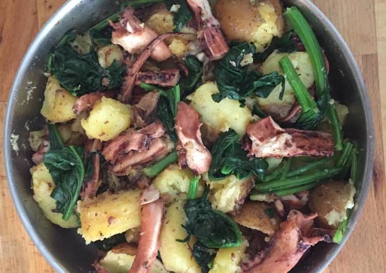 Polvo à Lagareiro com Espinafres - Tudogosreceitas