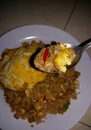 Foto resep Nasi goreng sosis double telor