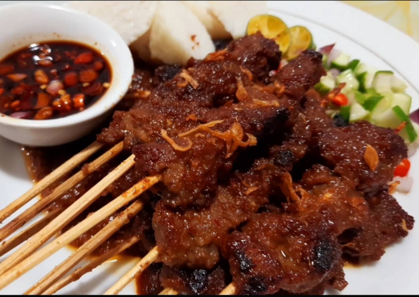 Sate sapi manis ala resto