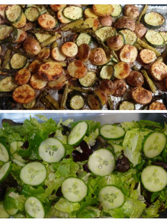 A picture of Baked Veggies & Salad.