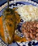 Chiles rellenos de queso panela