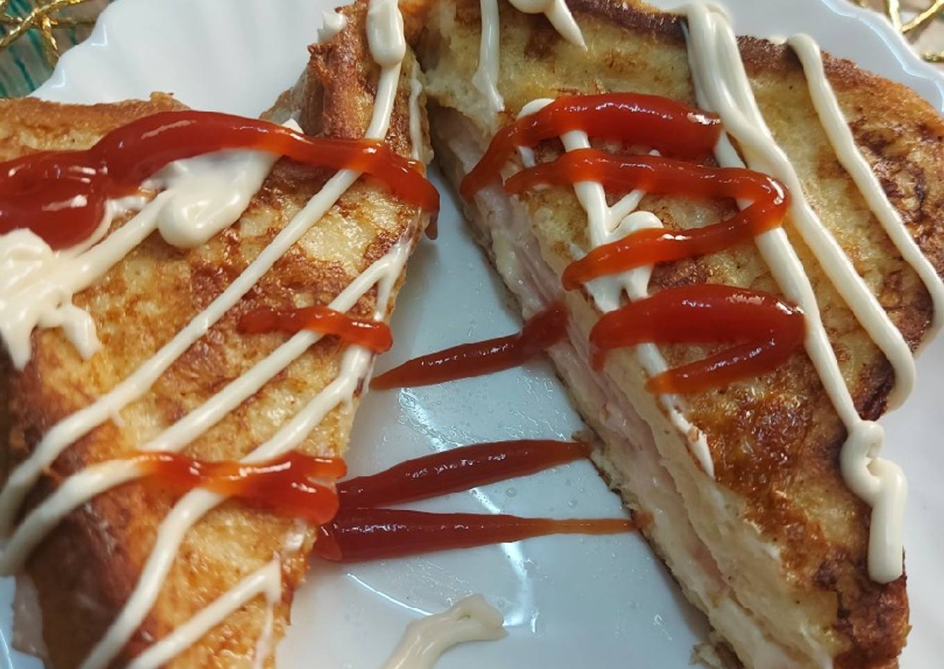 Turkey filled cheesy French Toast