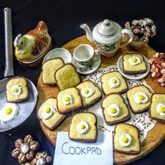 Egg toast cookies A picture of Egg toast cookies.