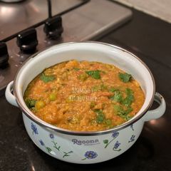 A picture of One pot vegetable and dal masala khichdi in pressure cooker.