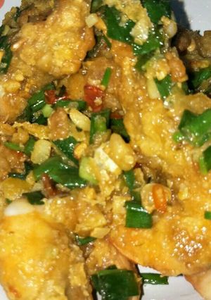 Foto resep Udang goreng tepung keju saos lemon telur asin