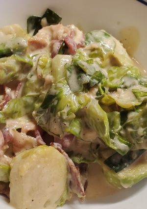 A picture of Creamy Insta Pot Brussel Sprouts.