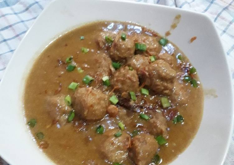 Rahasia Membuat Malbi Bola daging kuah santan, Sempurna