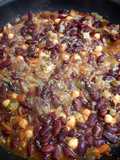 Porotos colorados con carne