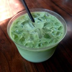 A picture of Iced Matcha Almond Milk.