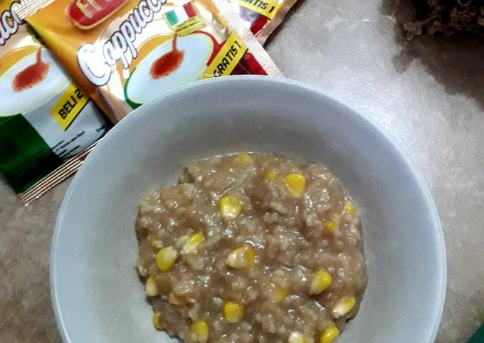 Bubur jagung ketan cappuccino