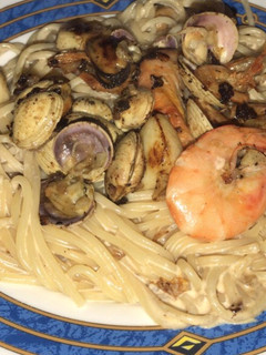 Una foto de Espaguetis con mariscos