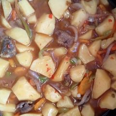 A picture of Irish and beef soup.