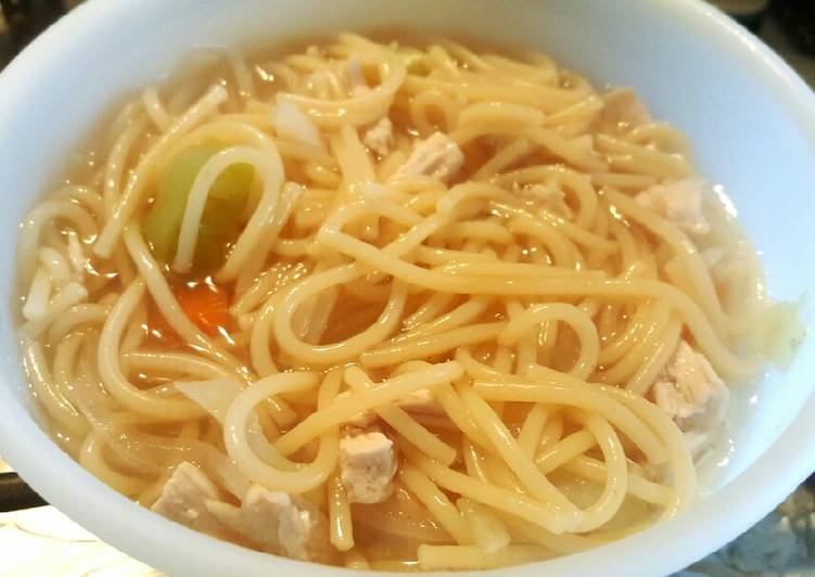 How to Prepare Homemade Chicken Spaghetti and Vegetable soup 😀