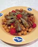 Garbanzos tostados con alcachofas rebozadas - veggie