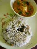 Chettinad Style Peas Pulao with Egg Curry
