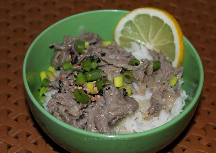 Steps to Prepare Ultimate Lemon Gyudon