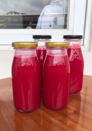 Hình của món Nước ép dưa hấu và thanh long.