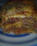 Lasaña de plátano y carne molida