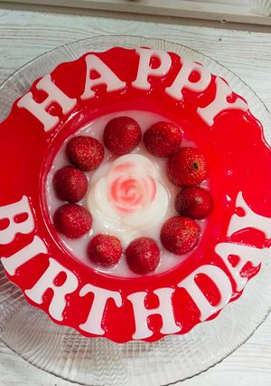 Foto resep Puding merah putih happy birthday