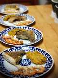 Sargo con langostinos y cremoso de mejillones