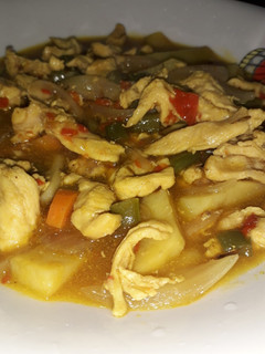 A picture of Shredded chicken sauce.