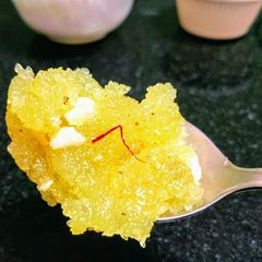 A picture of Ksheera /sheera/rava sweet.
