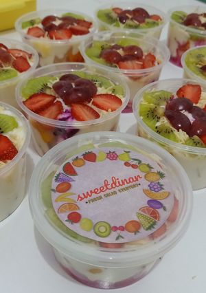 Foto resep 4. Creamy Fruit Salad🥗🍉🥝🍓🍐🍇