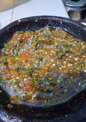 Foto resep Sambal cabai hijau pedas mantap.